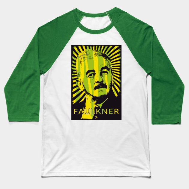 William Faulkner - As Wide as Mississippi Baseball T-Shirt by Exile Kings 